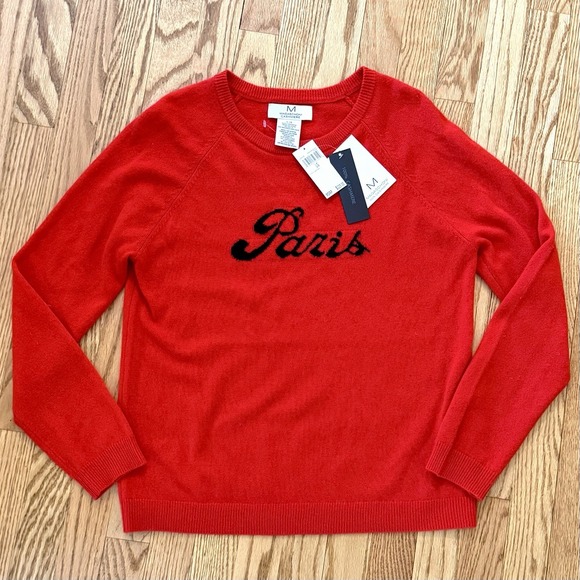 Magaschoni Sweaters - Magaschoni Paris Cashmere Sweater Women's Large Red Valentines Soft Crewneck NEW